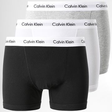 Calvin Klein - Set di 3 boxer in cotone elasticizzato U2662G nero grigio bianco