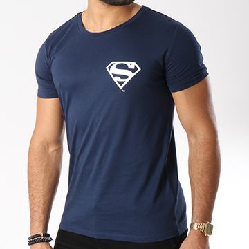 DC Comics - Maglietta con logo posteriore Navy