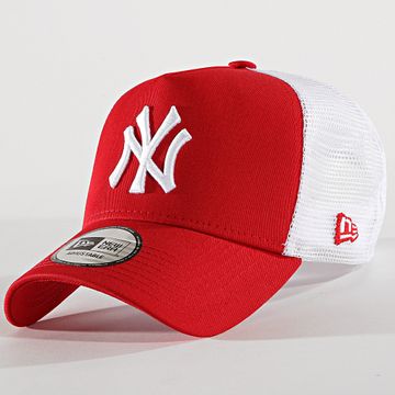 New Era - Cappello Trucker Clean New York Yankees 11588488 Rosso Bianco