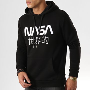 NASA - Felpa con cappuccio Japan Nero Bianco