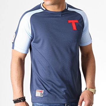 Okawa Sport - Maglietta con strisce di Tom Toho e oliva Blu navy Blu chiaro