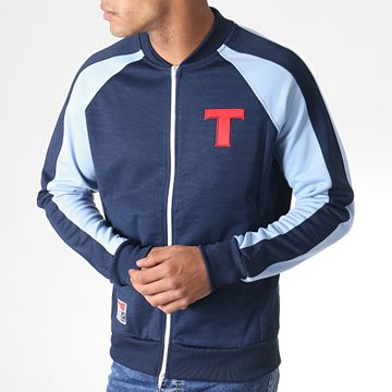 Okawa Sport - Giacca con zip a righe blu navy