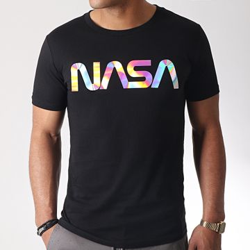 NASA - Maglietta Logo Worm Iridescente Nero