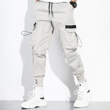 KZR - MK18171 Pantaloni cargo grigi dal taglio regolare