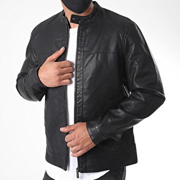 Only And Sons - Giacca Mike PU Racer in ecopelle nera