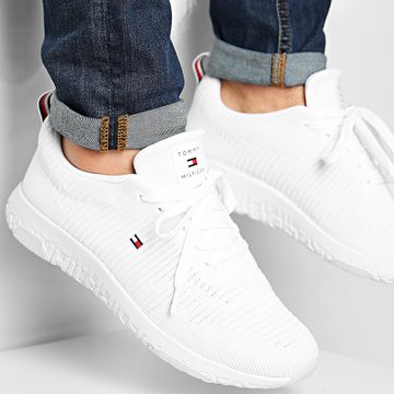 Tommy Hilfiger - Sneakers Corporate Knit Rib Runner FM0FM02938 Bianco
