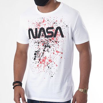 NASA - Maglietta Worm Splatter Bianco Rosso