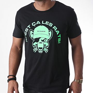 L'Allemand - Maglietta Rats Nero Verde Fluo