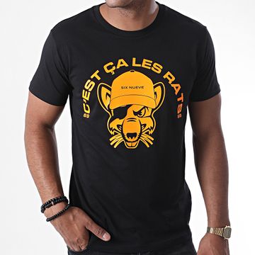 L'Allemand - Maglietta Rats Nero Arancione Fluo