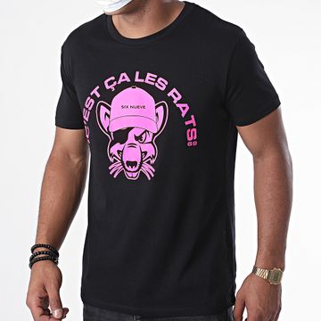 L'Allemand - Maglietta Ratti Nero Rosa Fluo