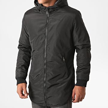 Frilivin - Giacca lunga con cappuccio nera