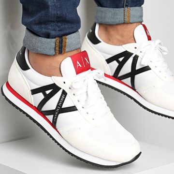 Armani Exchange - XUX017-XCC68 Sneaker alte bianco ottico nero