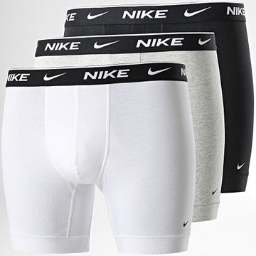 Nike - Confezione da 3 boxer Everyday in cotone elasticizzato KE1007 nero bianco grigio erica