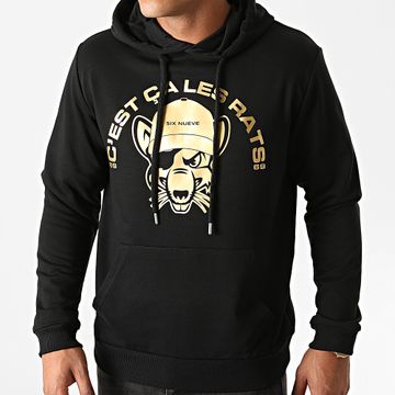 L'Allemand - Felpa con cappuccio Rats Nero Oro