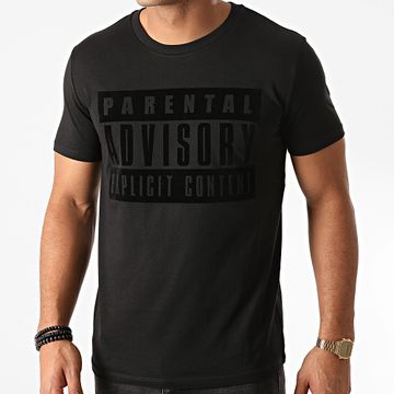 Parental Advisory - Maglietta con logo in velluto nero Nero