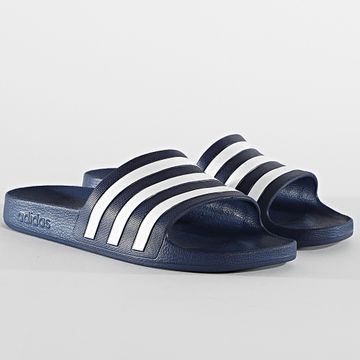 Adidas Originals - Scarpe Adilette Aqua Blu Scuro Nuvola Bianca