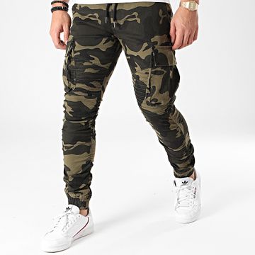 John H - P681 Pantaloni cargo verde kaki