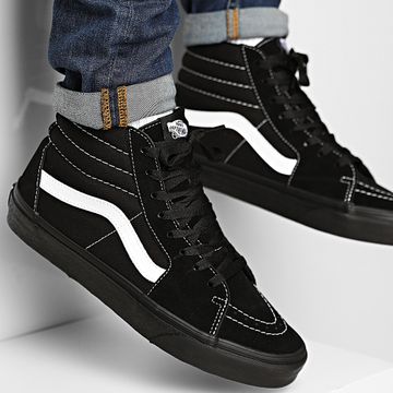 Vans - Sneakers Sk8-Hi A32QG5WU1 Suede Canvas Nero Nero Vero Bianco