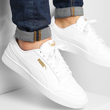 Puma - Puma Shuffle Sneakers 309668 Bianco Bianco Puma Team Gold