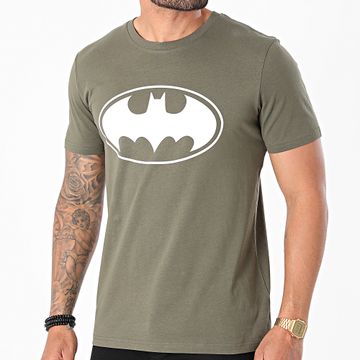 DC Comics - Maglietta verde cachi bianca con logo