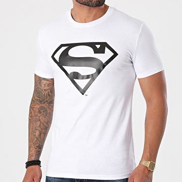 DC Comics - Maglietta con logo bianco e nero