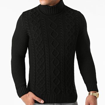 LBO - Maglione con scollo a rotolo ritorto 0064 nero