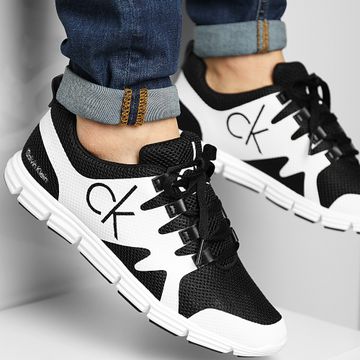 Calvin Klein - Formatori Runner Sneaker Lace Up 0086 Nero Bright White