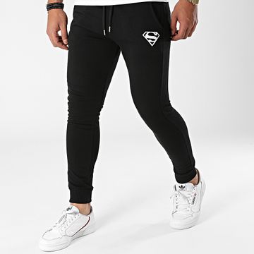 DC Comics - Pantaloni da jogging con logo Superman, bianco e nero