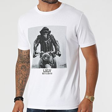 Luxury Lovers - Maglietta Rider Chimp Bianco
