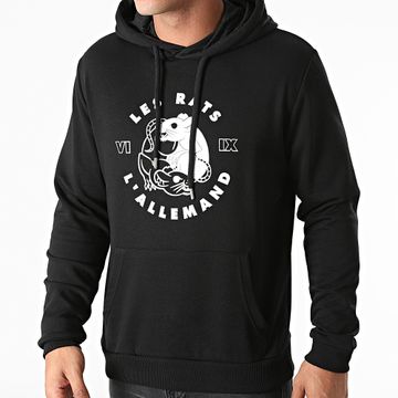 L'Allemand - Felpa con cappuccio Les Rats Nero Bianco