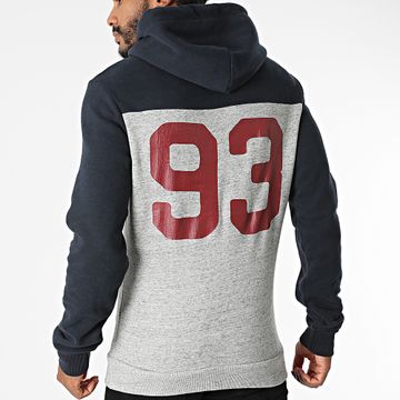 Superdry - Vintage AC Colourblock Logo Felpa con cappuccio M2011550A Navy Heather Grey