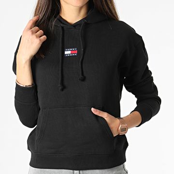 Tommy Jeans - Felpa con cappuccio Center Badge Donna Nero