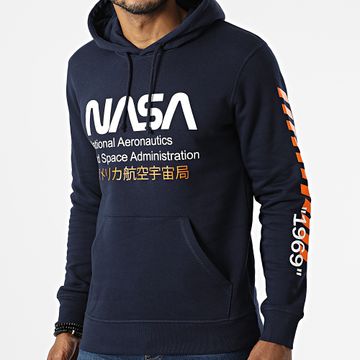 NASA - Admin 2 Felpa con cappuccio blu navy bianco
