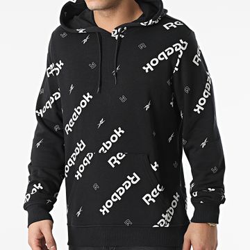Reebok - Reebok Identity AOP Felpa con cappuccio HB5976 Nero