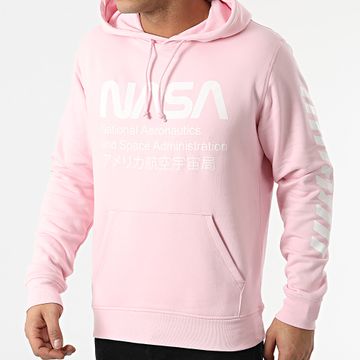 NASA - Admin 2 Felpa con cappuccio rosa pastello bianco