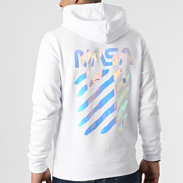 NASA - Felpa con cappuccio Skid Holo Laser Bianco