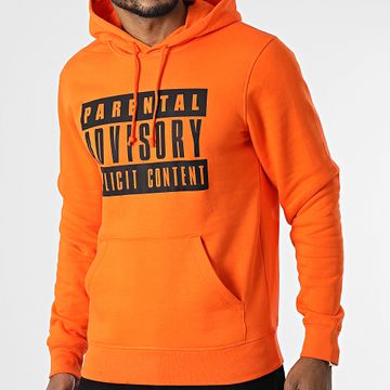 Parental Advisory - Felpa con cappuccio Orange Logo Nero