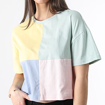 Only - Maglietta da donna Julie Giallo Verde Blu Rosa