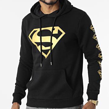 DC Comics - Felpa con cappuccio frontale e con maniche in oro nero
