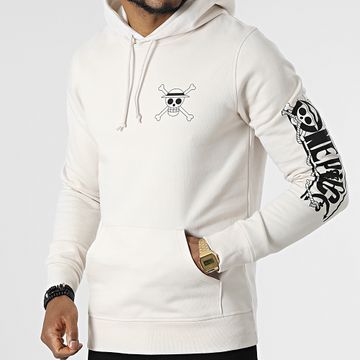 One Piece - Mugiwara Felpa con cappuccio Beige Nero