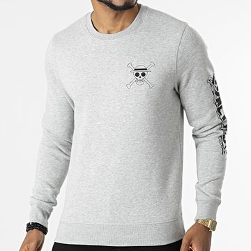 One Piece - Mugiwara Felpa a girocollo Heather Grey Black