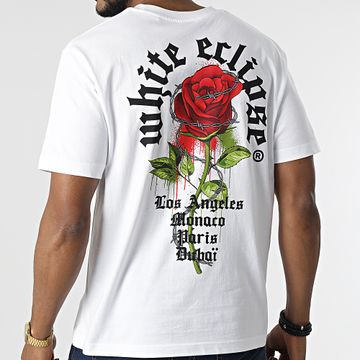 Luxury Lovers - Tee Shirt Oversize Large Roses Barbed Bianco