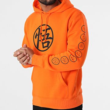Dragon Ball Z - Felpa con cappuccio Goku Kanji Arancione Nero
