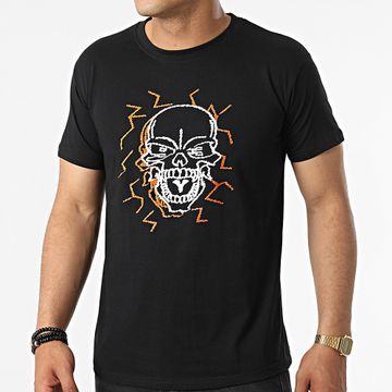 Mac Tyer Untouchable - Maglietta Electric Skull Nero Arancione