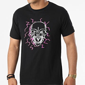 Mac Tyer Untouchable - Maglietta Electric Skull Nero Rosa