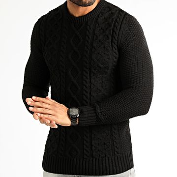 LBO - Maglione girocollo a cavi 0250 nero