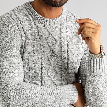 LBO - Maglione girocollo Twisted 0251 Grigio chiaro
