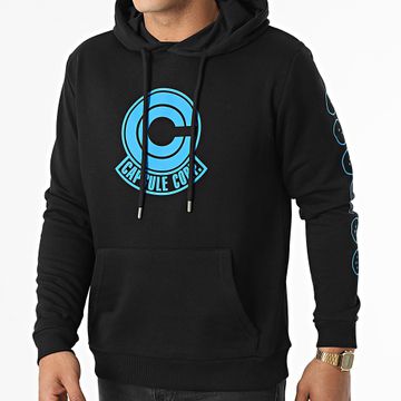 Dragon Ball Z - Felpa con cappuccio Capsule Corp Nero Blu