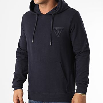 Guess - M2YQ52-K6ZS1 Felpa con cappuccio blu navy