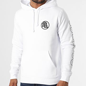 Dragon Ball Z - Kame Kanji Felpa con cappuccio sul petto bianco nero